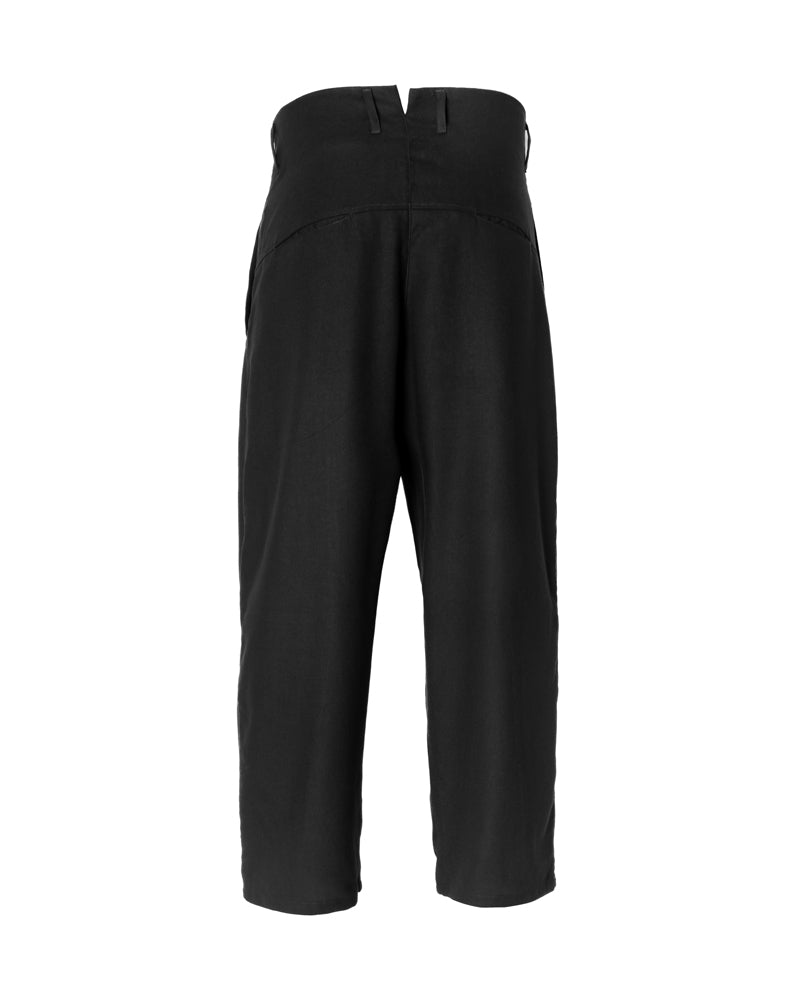 Black Baggy Linen-Cotton Pants