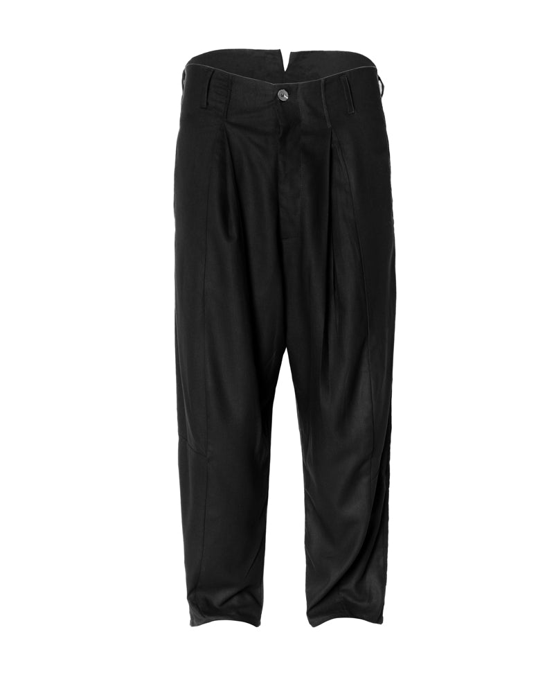 Black Baggy Linen-Cotton Pants